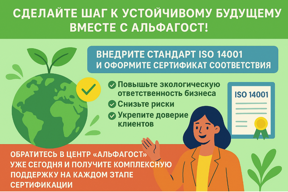 Профессиональные услуги по внедрению системы экологического менеджмента ISO 14001 Закажите внедрение и сертификацию ISO 14001 в центре «АльфаГОСТ»